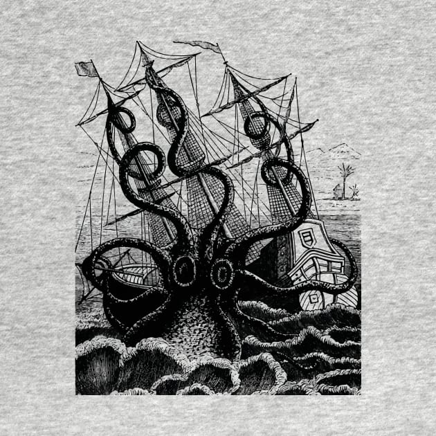 Kraken Attacks Boat by VintageArtwork